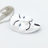 Guy Fawkes Mask White Necklace