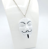 Guy Fawkes Mask White Necklace