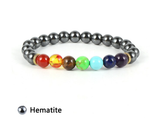 Chakra Stones and Hematite Bead Bracelet