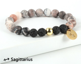 Pink Zebra Jasper Beads Sagittarius Bracelet