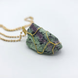 Aventurine Raw Stone Gold Necklace