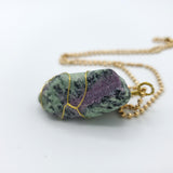 Aventurine Raw Stone Gold Necklace