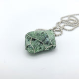 Aventurine Raw Stone Silver Necklace