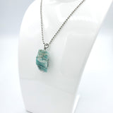 Amazonite Raw Stone Silver Necklace