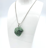 Aventurine Raw Stone Silver Necklace