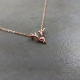 Reindeer Antler Rose Gold Necklace