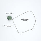 Aventurine Raw Stone Silver Necklace
