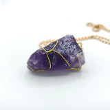 Amethyst Raw Stone Gold Necklace