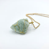 Amazonite Raw Stone Gold Necklace