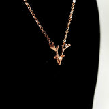 Reindeer Antler Rose Gold Necklace