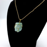 Amazonite Raw Stone Gold Necklace