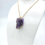 Amethyst Raw Stone Gold Necklace