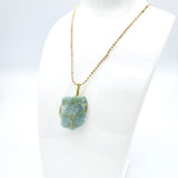 Amazonite Raw Stone Gold Necklace