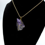 Amethyst Raw Stone Gold Necklace