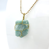 Amazonite Raw Stone Gold Necklace