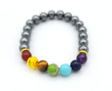 Chakra Stones and Hematite Bead Bracelet