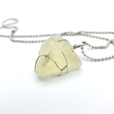 Citrine Raw Stone Silver Necklace