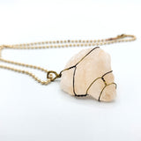 Himalayan Orange Salt Raw Stone Gold Necklace