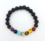 Chakra Stones and Lava Stone Bracelet