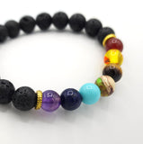 Chakra Stones and Lava Stone Bracelet