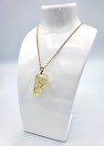Citrine Raw Stone Gold Necklace