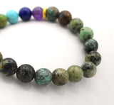 Chakra Stones and African Turquoise Bead Bracelet