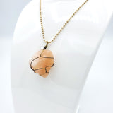 Himalayan Orange Salt Raw Stone Gold Necklace