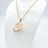 Himalayan Orange Salt Raw Stone Gold Necklace