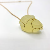 Citrine Raw Stone Gold Necklace