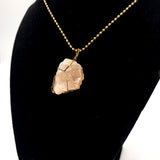Himalayan Orange Salt Raw Stone Gold Necklace