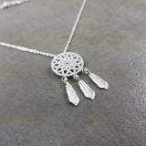 Dream Catcher Silver Necklace