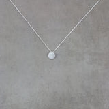 Circle Disc Tag Silver Necklace