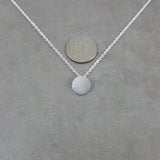 Circle Disc Tag Silver Necklace