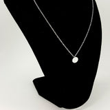 Circle Disc Tag Silver Necklace
