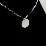 Circle Disc Tag Silver Necklace