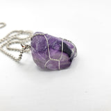 Fluorite Raw Stone Silver Necklace
