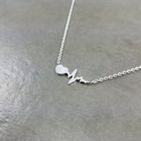 Heartbeat EKG Silver Necklace