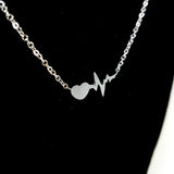 Heartbeat EKG Silver Necklace