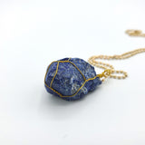 Lapis Lazuli Raw Stone Gold Necklace