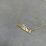 Mountain Range 3 Gold Necklace