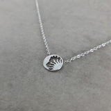 Sun Moon Face Silver Necklace