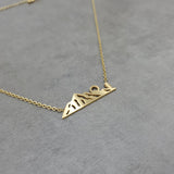 Mountain Range 3 Gold Necklace