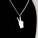Peace Hands Silver Necklace