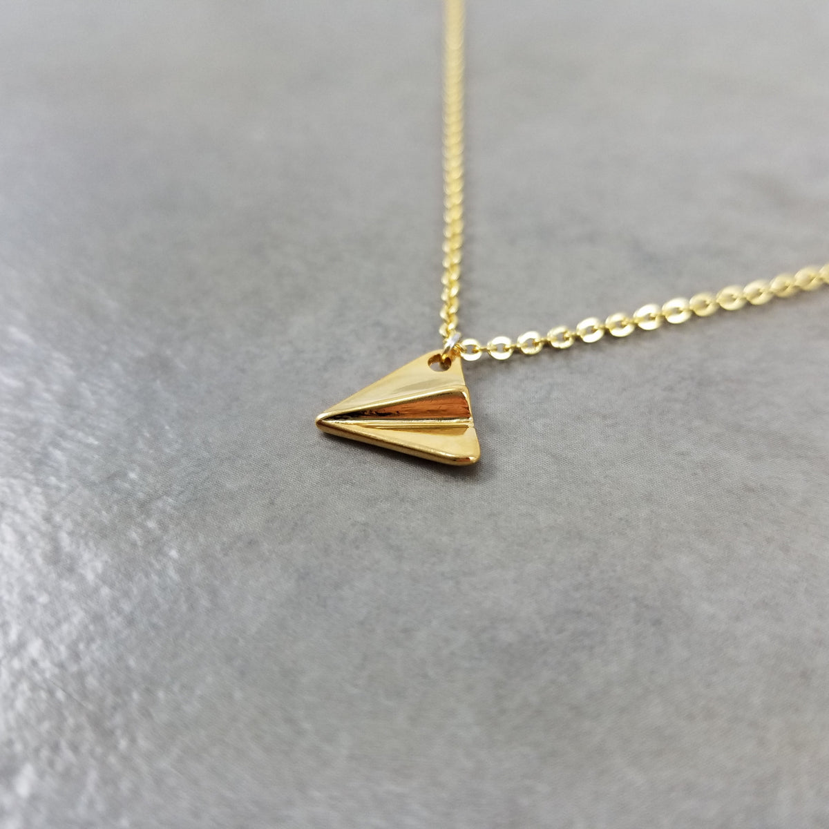 Paper Airplane Gold Necklace - Womens Fashion Jewelry – Lil Pepper