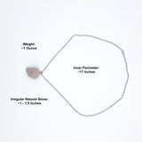 Rose Quartz Raw Stone Silver Necklace