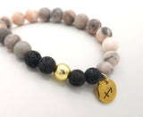 Pink Zebra Jasper Beads Sagittarius Bracelet