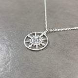 Sun Compass Silver Necklace