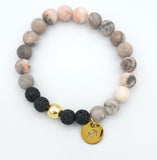 Pink Zebra Jasper Beads Sagittarius Bracelet