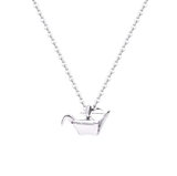 Orizuru Origami Crane Silver Necklace