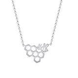 Honeycomb Bee Silver Necklace
